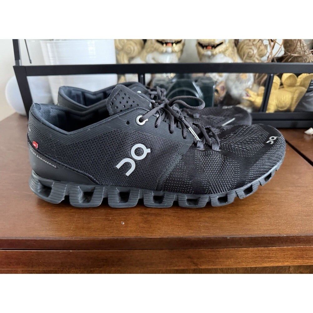 On Cloud X Running Shoes Mens 11 Black Mesh CloudTec Swiss Sneakers $200+